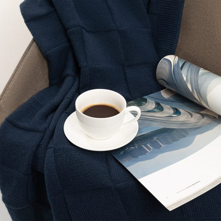 Плед Селла Софт (Cella Soft) вязаный, 160*90 см, синий — изображение 6