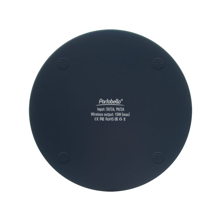 Беспроводное зарядное устройство с подсветкой 15W Аурис (Auris), синее — изображение 7