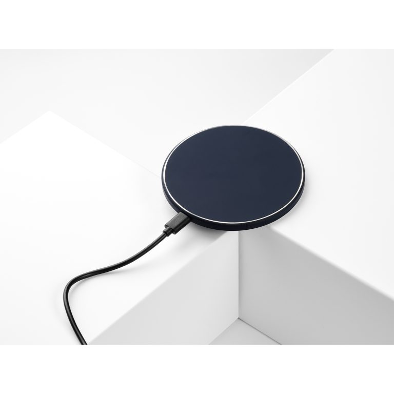 Беспроводное зарядное устройство с подсветкой 15W Аурис (Auris), синее — изображение 8