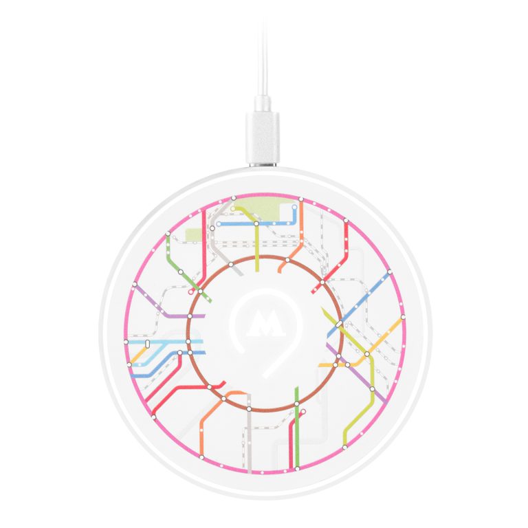 Беспроводное зарядное устройство с подсветкой 15W Аурис (Auris), белое — изображение 2