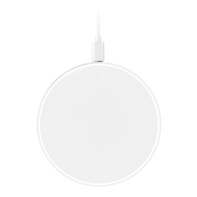 Беспроводное зарядное устройство с подсветкой 15W Аурис (Auris), белое — изображение 3