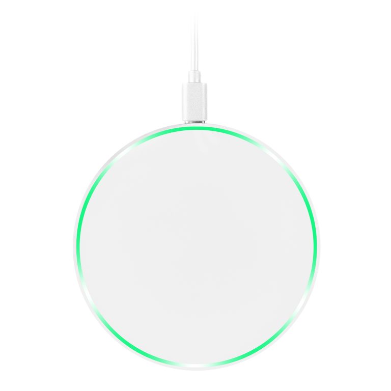 Беспроводное зарядное устройство с подсветкой 15W Аурис (Auris), белое — изображение 4