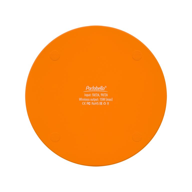 Беспроводное зарядное устройство с подсветкой 15W Аурис (Auris), оранжевое — изображение 7