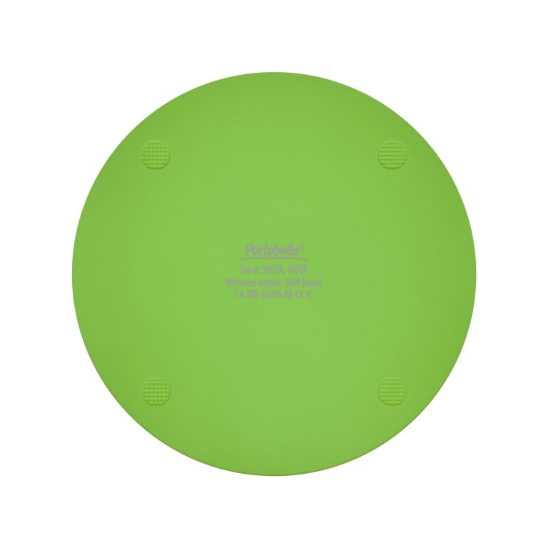 Беспроводное зарядное устройство с подсветкой 15W Аурис (Auris), салатовое — изображение 7