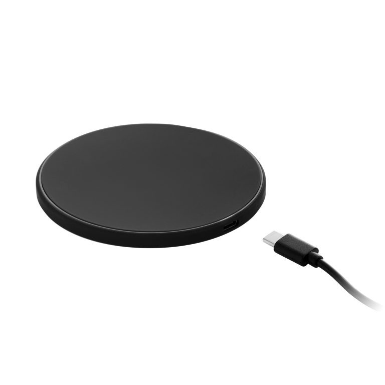 Беспроводное зарядное устройство с подсветкой 15W Аурис (Auris), черное — изображение 6