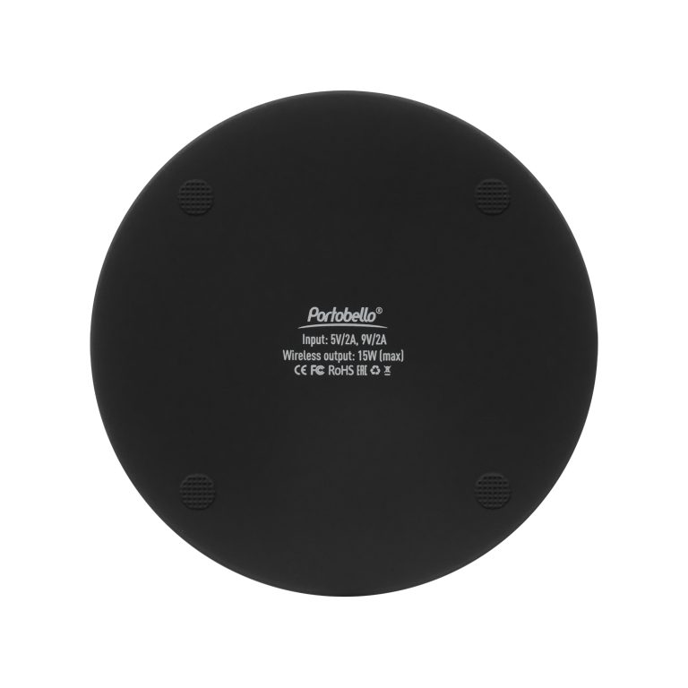 Беспроводное зарядное устройство с подсветкой 15W Аурис (Auris), черное — изображение 7