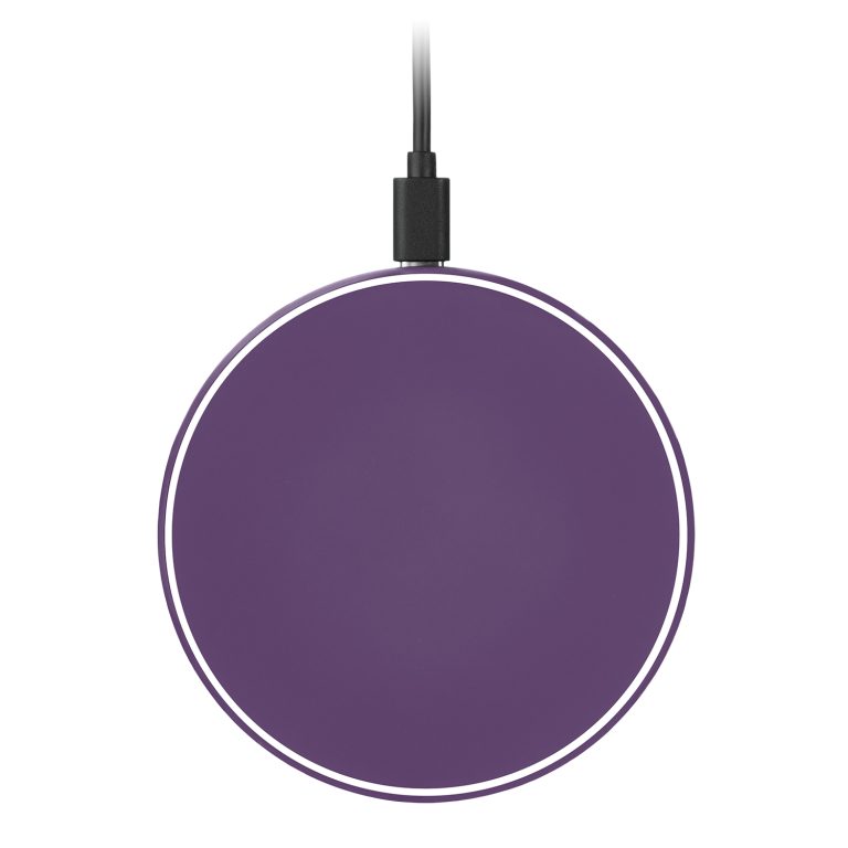 Беспроводное зарядное устройство с подсветкой 15W Аурис (Auris), фиолетовое — изображение 3