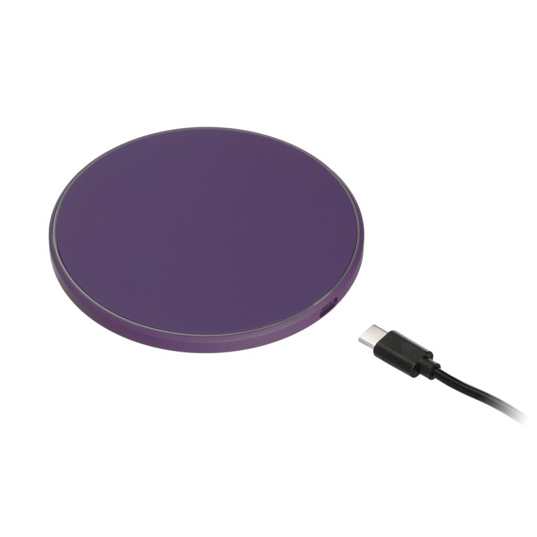 Беспроводное зарядное устройство с подсветкой 15W Аурис (Auris), фиолетовое — изображение 6