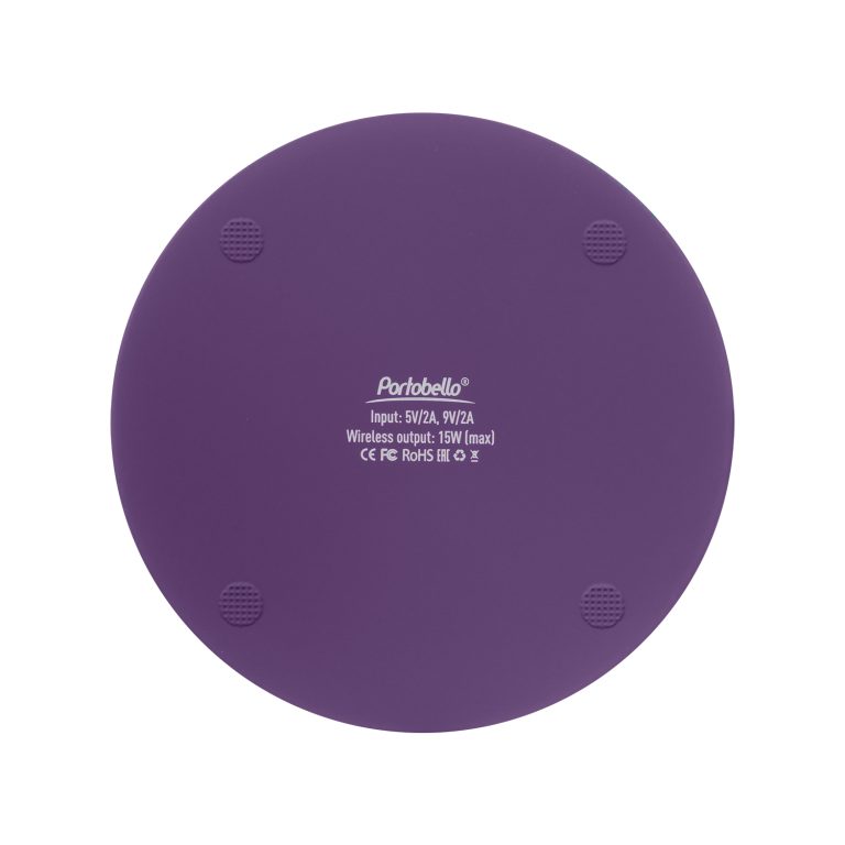 Беспроводное зарядное устройство с подсветкой 15W Аурис (Auris), фиолетовое — изображение 7