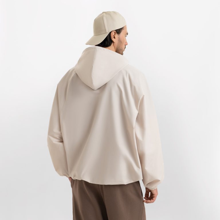 Ветровка (анорак) оверсайз унисекс RISSMAN, бежевая, размер XL/XXL — изображение 7