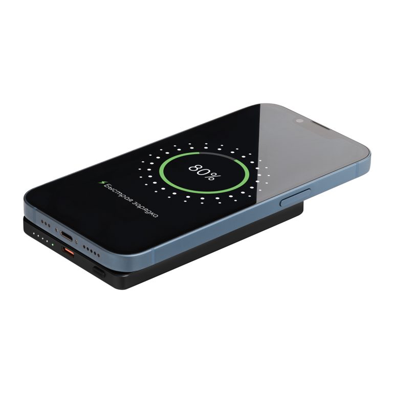 Внешний аккумулятор Атлантис (Atlantis) PD 5000mAh с функцией беспроводной зарядки 15W, черный — изображение 8