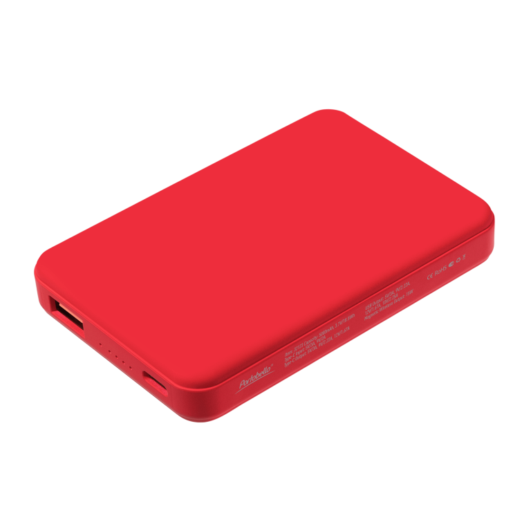 Внешний аккумулятор Ларго PD (Largo PD) 5000mAh с функцией беспроводной зарядки 15W, красный — изображение 2