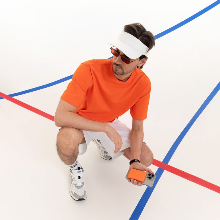 Внешний аккумулятор Ларго PD (Largo PD) 5000mAh с функцией беспроводной зарядки 15W, оранжевый — изображение 9