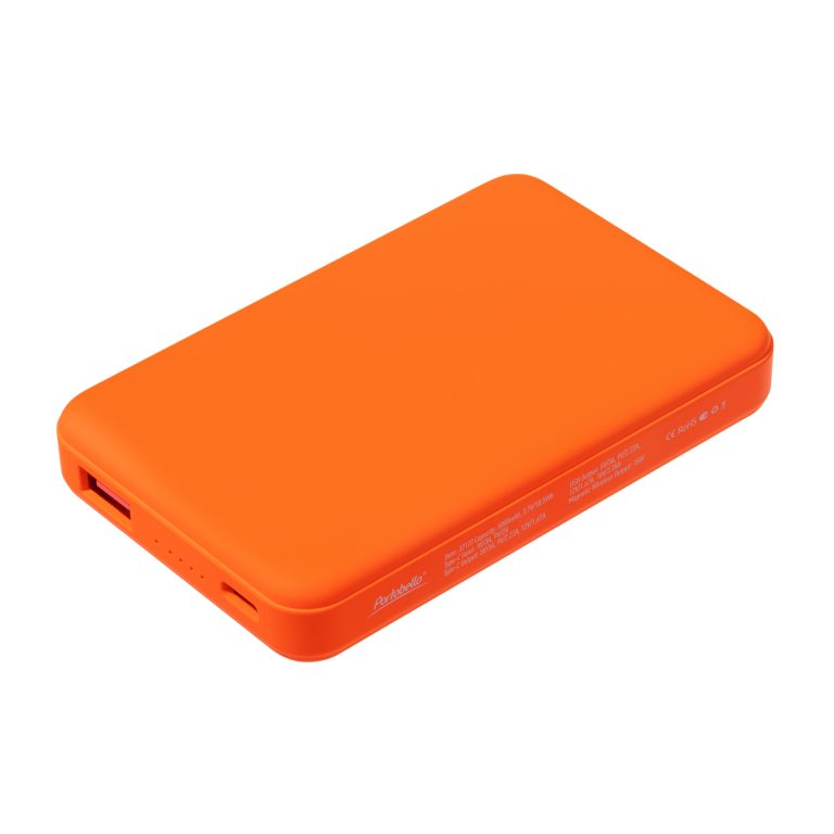 Внешний аккумулятор Ларго PD (Largo PD) 5000mAh с функцией беспроводной зарядки 15W, оранжевый — изображение 2