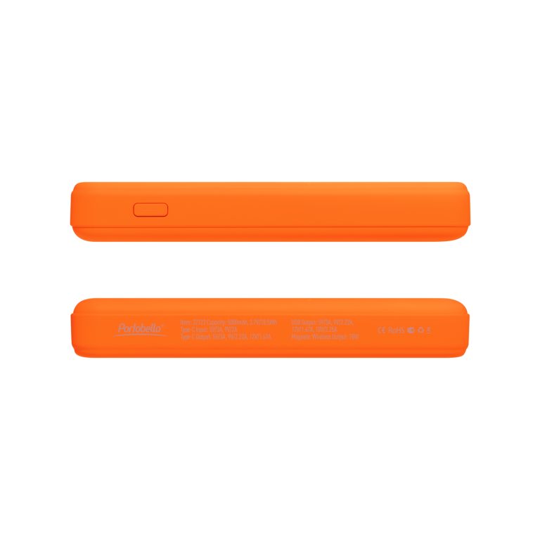 Внешний аккумулятор Ларго PD (Largo PD) 5000mAh с функцией беспроводной зарядки 15W, оранжевый — изображение 5