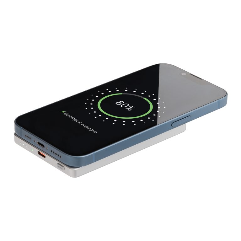 Внешний аккумулятор Атлантис (Atlantis) PD 5000mAh с функцией беспроводной зарядки 15W, серебряный — изображение 8