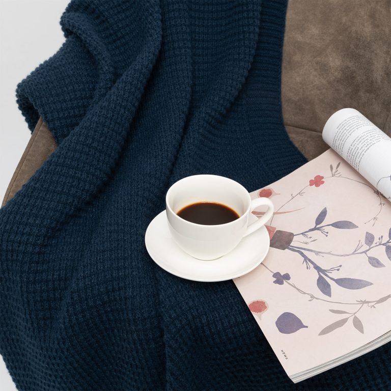 Плед Мальта Софт (Malta Soft) вязаный, 160*90 см, синий — изображение 5