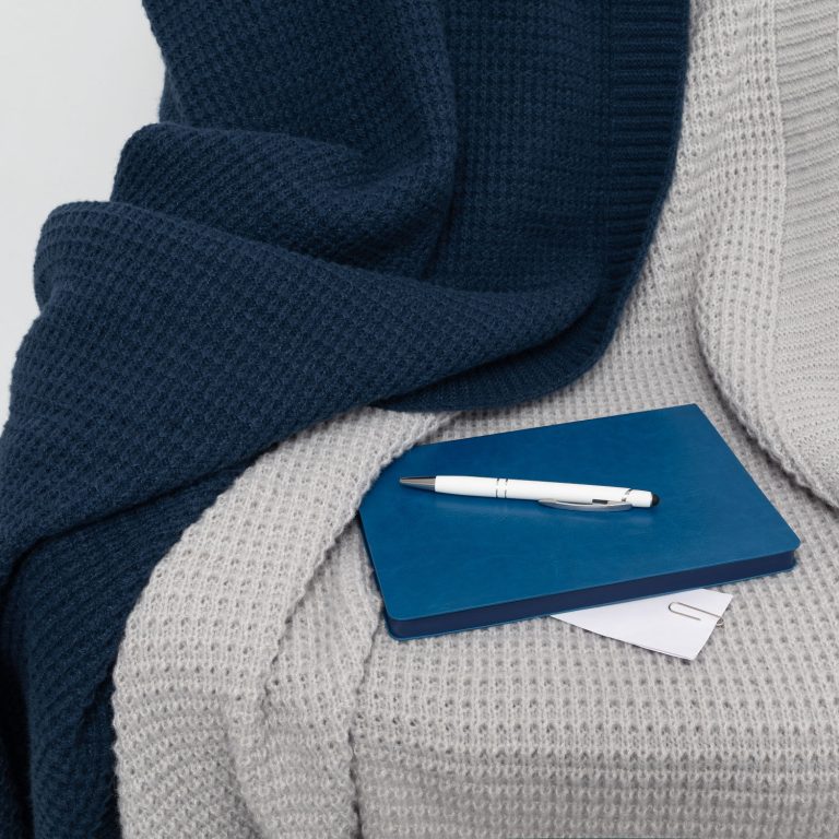 Плед Мальта Софт (Malta Soft) вязаный, 160*90 см, синий — изображение 8