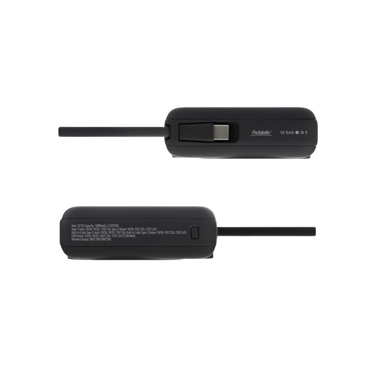 Внешний аккумулятор с подсветкой Риттер PD (Ritter PD) 10000mAh с функцией беспроводной зарядки 15W, черный — изображение 7