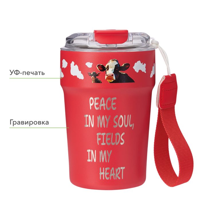 Термокружка вакуумная Монако (Monaco), красная — изображение 10