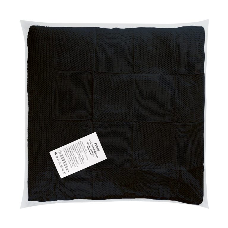 Плед Селла (Cella) вязаный, темно-синий (без подарочной коробки) — изображение 8