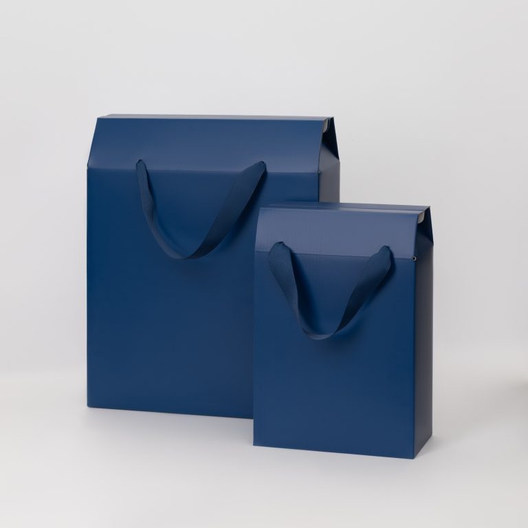Подарочная коробка-пакет универсальная малая, синяя — изображение 4