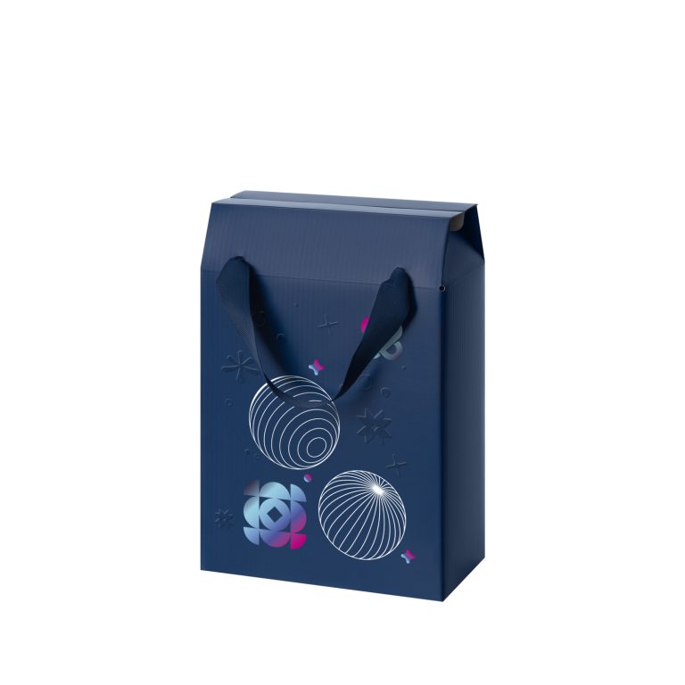 Подарочная коробка-пакет универсальная малая, синяя — изображение 7