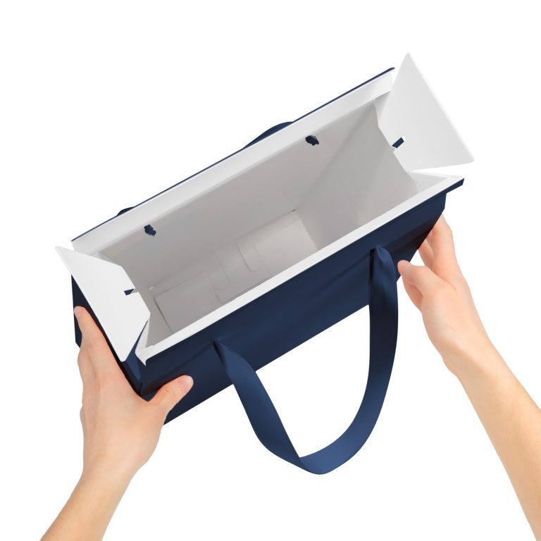 Подарочная коробка-пакет универсальная большая, синяя — изображение 2