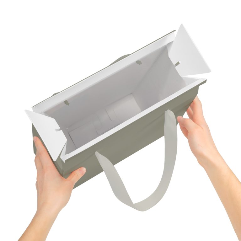 Подарочная коробка-пакет универсальная большая, серая — изображение 2