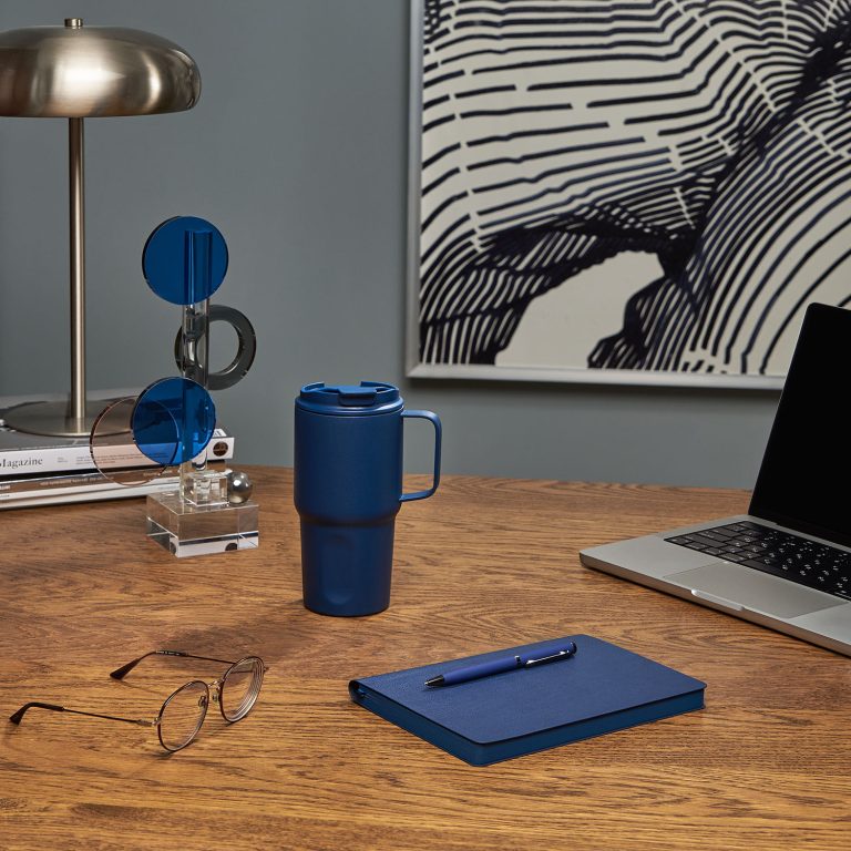 Термокружка вакуумная Авентура (Aventura), синяя — изображение 8