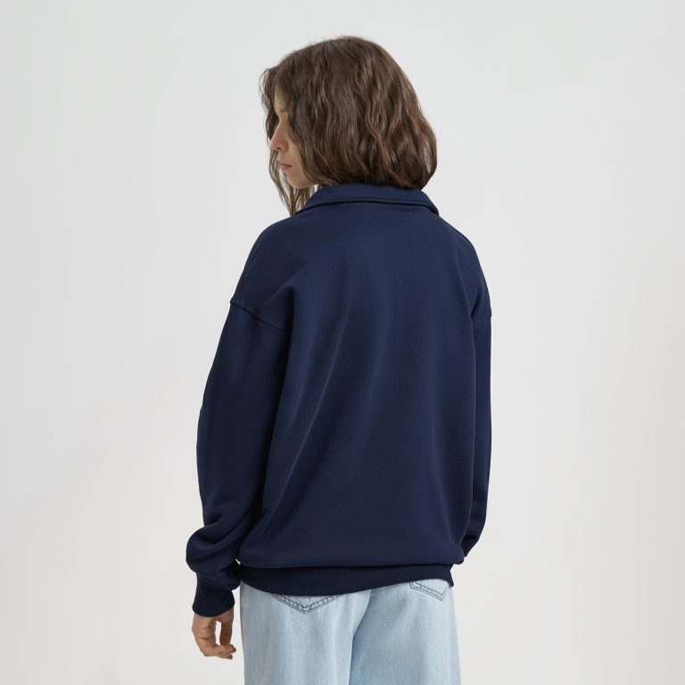 Толстовка на молнии унисекс Флоу (Flow), темно-синяя, размер 3XL/4XL — изображение 6