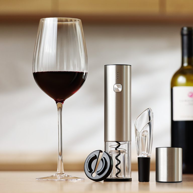 Набор для вина с электрическим штопором Винтаро (Vintaro), серебряный — изображение 8