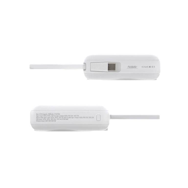 Внешний аккумулятор с подсветкой Ritter PD 10000mAh с функцией беспроводной зарядки 15W, белый — изображение 7