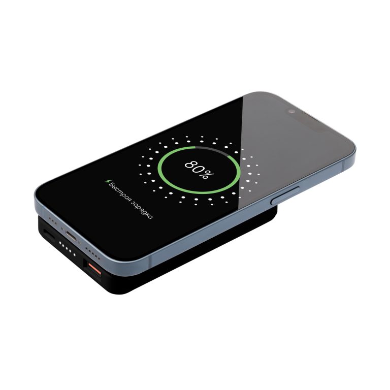 Внешний аккумулятор Largo PD 5000mAh с функцией беспроводной зарядки 15W, черный — изображение 8