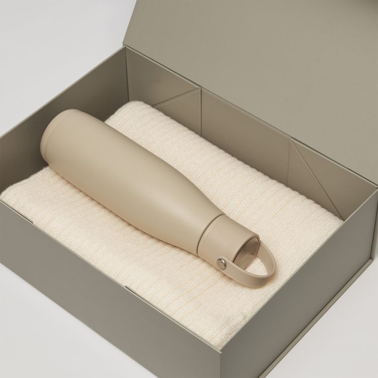 Подарочный набор Боска (Bosca), Форгес (Forges), бежевый (термобутылка, шарф) — изображение 2