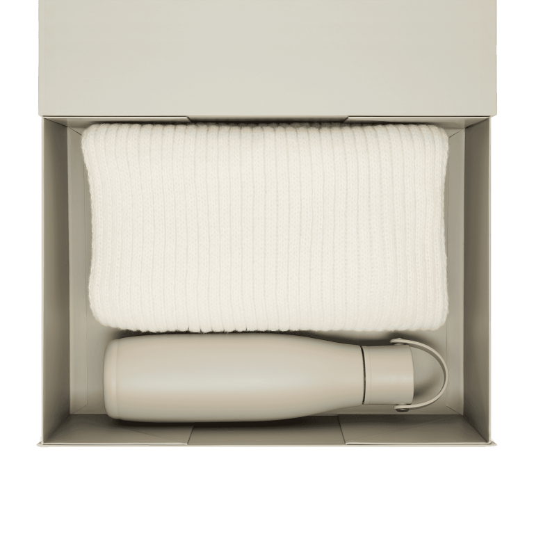 Подарочный набор Боска (Bosca), Форгес (Forges), бежевый (термобутылка, шарф) — изображение 3