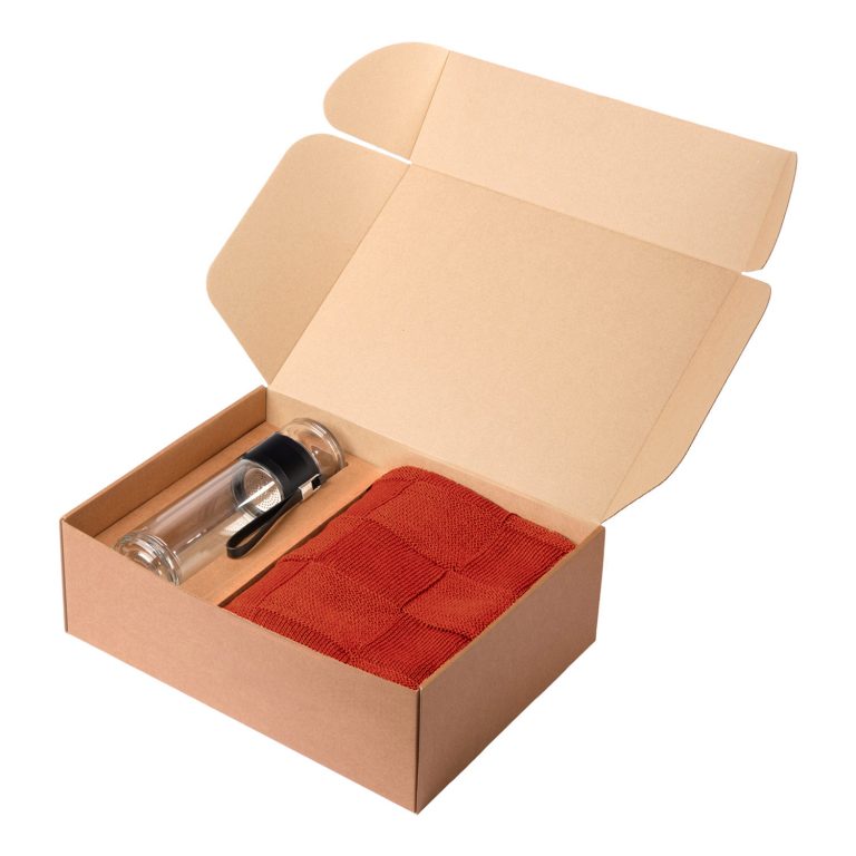 Подарочный набор Терсо (Terso), Селла (Cella), оранжевый (плед, термобутылка) — изображение 3