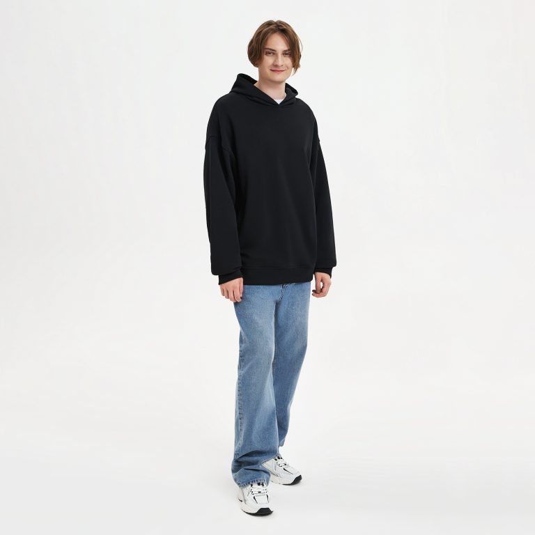 Худи оверсайз унисекс Фьюжн (Fusion), черный, размер 2XS — изображение 2