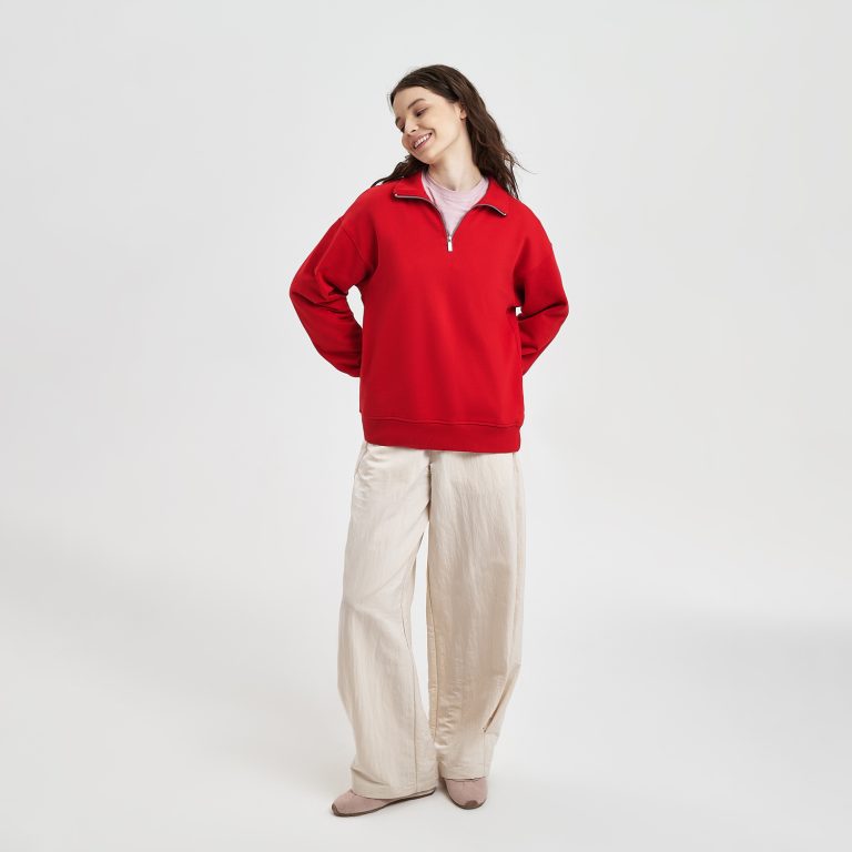 Толстовка на молнии унисекс Флоу (Flow), красная, размер 5XL/6XL — изображение 4