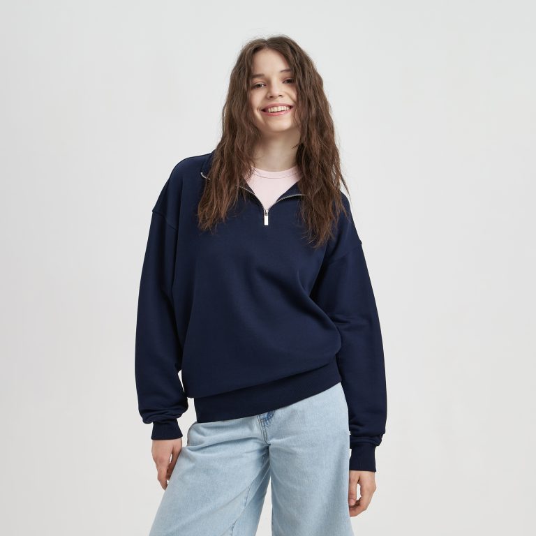 Толстовка на молнии унисекс Флоу (Flow), темно-синяя, размер 5XL/6XL — изображение 3