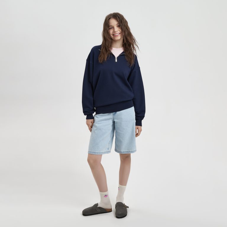 Толстовка на молнии унисекс Флоу (Flow), темно-синяя, размер 5XL/6XL — изображение 4